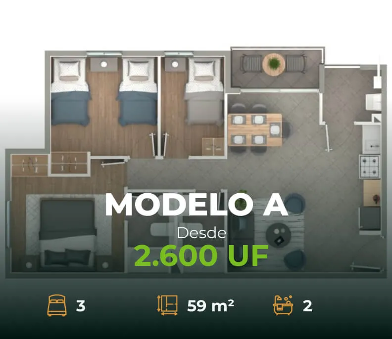 piso 1 modelo A destacada Edificio Brisas de Las Rastras DS19 1