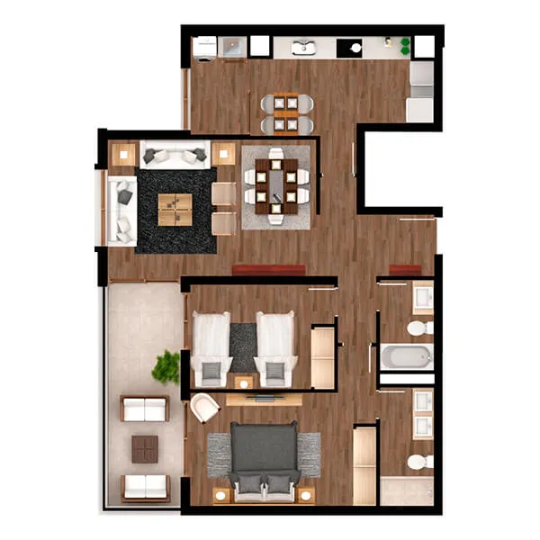 planta 1 modelo AEDIFICIO HACIENDA LA ESMERALDA II modelo A interna 1